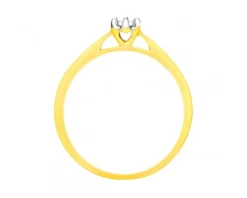 Clearance Apart Pierścionek z żółtego i białego złota z brylantem - serce - 0,02 ct - próba 375