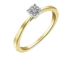 Apart Pierścionek z żółtego i białego złota z brylantami - 0,04 ct - próba 375< Pierścionki