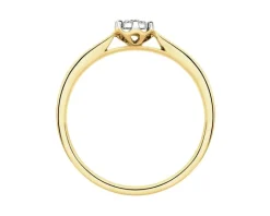 Best Apart Pierścionek z żółtego i białego złota z brylantem - 0,02 ct - próba 585