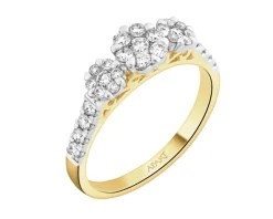 Clearance Apart Pierścionek z żółtego i białego złota z brylantami - 0,50 ct - próba 585
