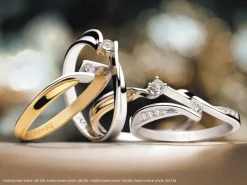 Discount Apart Pierścionek z żółtego i białego złota z brylantem - 0,04 ct - próba 585