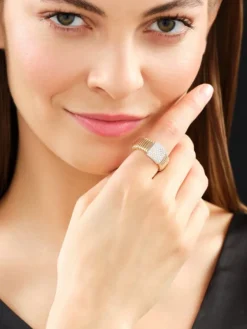 Discount Apart Pierścionek z żółtego i białego złota z brylantami - 0,51 ct - próba 750