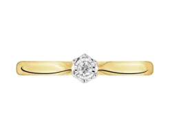 Apart Pierścionek z żółtego i białego złota z brylantem - 0,03 ct - próba 375< Pierścionki