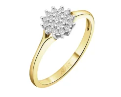 Discount Apart Pierścionek z żółtego i białego złota z brylantami - 0,15 ct - próba 585