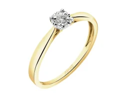 Apart Pierścionek z żółtego i białego złota z brylantem - 0,04 ct - próba 585< Pierścionki