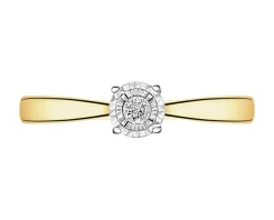 Apart Pierścionek z żółtego i białego złota z brylantem - 0,04 ct - próba 585< Pierścionki