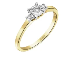 Apart Pierścionek z żółtego i białego złota z brylantami - 0,08 ct - próba 585< Pierścionki