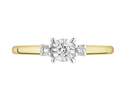 Apart Pierścionek z żółtego i białego złota z brylantami - 0,08 ct - próba 585< Pierścionki
