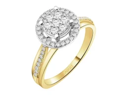 Clearance Apart Pierścionek z żółtego i białego złota z brylantami - 0,43 ct - próba 585