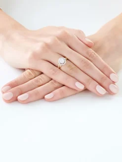 Clearance Apart Pierścionek z żółtego i białego złota z brylantami - 0,43 ct - próba 585
