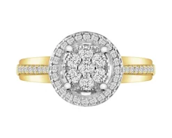 Clearance Apart Pierścionek z żółtego i białego złota z brylantami - 0,43 ct - próba 585