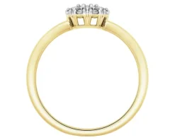 Outlet Apart Pierścionek z żółtego i białego złota z brylantami - 0,15 ct - próba 585