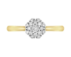 Outlet Apart Pierścionek z żółtego i białego złota z brylantami - 0,15 ct - próba 585