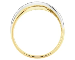 Outlet Apart Pierścionek z żółtego i białego złota z diamentami - 0,04 ct - próba 585