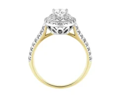 Apart Pierścionek z żółtego i  białego złota z diamentami - SI1/H - 1,00 ct - próba 585< Pierścionki