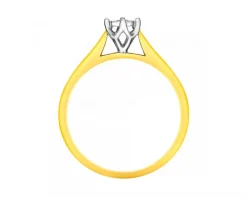 Apart Pierścionek z żółtego i białego złota z brylantem - 0,03 ct - próba 750< Pierścionki