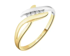Apart Pierścionek z żółtego i białego złota z brylantami - 0,07 ct - próba 585< Pierścionki