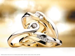 Apart Pierścionek z żółtego i białego złota z brylantami - 0,07 ct - próba 585< Pierścionki