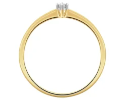 Online Apart Pierścionek z żółtego i białego złota z brylantem - 0,01 ct - próba 375