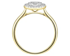 Online Apart Pierścionek z żółtego i białego złota z diamentami - 0,20 ct - próba 585