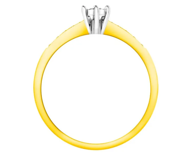 Apart Pierścionek z żółtego i białego złota z brylantami - 0,12 ct - próba 585< Pierścionki
