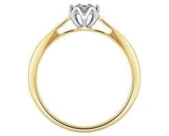 Best Apart Pierścionek z  żółtego i białego złota z brylantem - 0,10 ct - próba 585