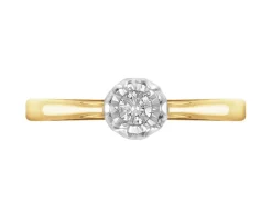 Best Apart Pierścionek z  żółtego i białego złota z brylantem - 0,10 ct - próba 585