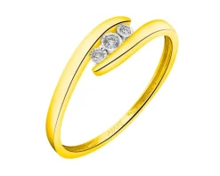 Apart Pierścionek z żółtego i białego złota z brylantami - 0,03 ct - próba 375< Pierścionki