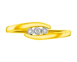 Apart Pierścionek z żółtego i białego złota z brylantami - 0,03 ct - próba 375< Pierścionki