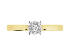Apart Pierścionek z żółtego i białego złota z diamentami - 0,07 ct - próba 375< Pierścionki