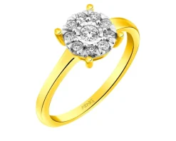 New Apart Pierścionek z żółtego i białego złota z brylantami - 0,25 ct - próba 585