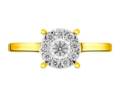 New Apart Pierścionek z żółtego i białego złota z brylantami - 0,25 ct - próba 585