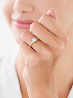 New Apart Pierścionek z żółtego i białego złota z brylantami - 0,25 ct - próba 585