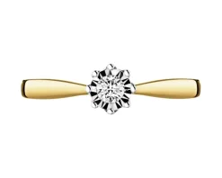 Sale Apart Pierścionek z żółtego i białego złota z brylantami - 0,13 ct - próba 585
