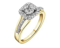 Apart Pierścionek z żółtego i białego złota z diamentami - 0,67 ct - próba 585< Pierścionki