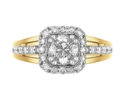 Apart Pierścionek z żółtego i białego złota z diamentami - 0,67 ct - próba 585< Pierścionki