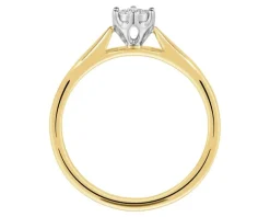 Apart Pierścionek z żółtego i białego złota z brylantem - 0,10 ct - próba 750< Wszystkie