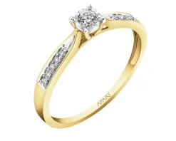Sale Apart Pierścionek z żółtego i białego złota z diamentami - 0,14 ct - próba 585