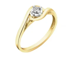 Apart Pierścionek z żółtego i białego złota z brylantem - 0,07 ct - próba 585< Pierścionki