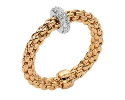 Discount Fope Pierścionek z żółtego i białego złota z brylantami - 0,18 ct - próba 750