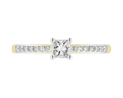 Discount Apart Pierścionek z żółtego i białego złota z diamentami - 0,36 ct - próba 585