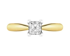 Apart Pierścionek z żółtego i białego złota z diamentem - 0,50 ct - próba 585< Pierścionki