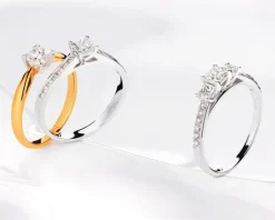 Apart Pierścionek z żółtego i białego złota z diamentem - 0,50 ct - próba 585< Pierścionki