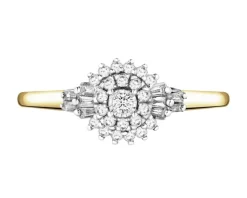 Apart Pierścionek z żółtego i białego złota z diamentami - 0,23 ct - próba 585< Pierścionki