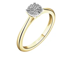 Best Apart Pierścionek z żółtego i białego złota z diamentami - 0,06 ct - próba 585