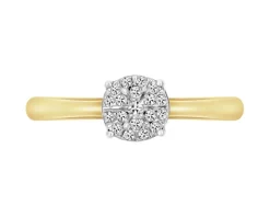 Best Apart Pierścionek z żółtego i białego złota z diamentami - 0,06 ct - próba 585