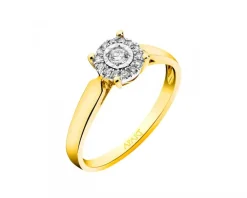 Apart Pierścionek z żółtego i białego złota z diamentami - 0,11 ct - próba 585< Pierścionki