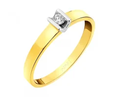 Discount Apart Pierścionek z żółtego i białego złota z brylantem - 0,06 ct - próba 585
