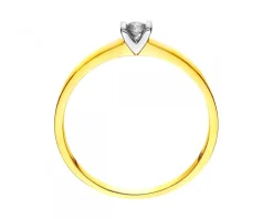 Discount Apart Pierścionek z żółtego i białego złota z brylantem - 0,06 ct - próba 585