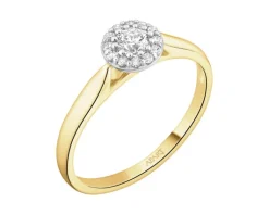 Apart Pierścionek z żółtego i białego złota z diamentami - 0,25 ct - próba 585< Pierścionki